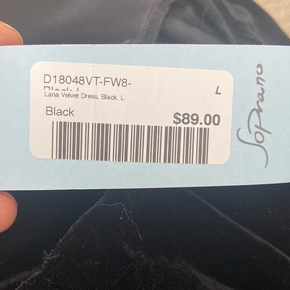 Soprano Little Black Velvet Dress - Picture 3 of 3